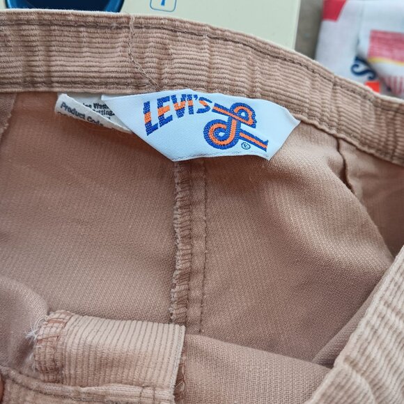 Sz 7 25x31 1970's Levis Vintage Corduroy Bellbottom Flare Jeans/Pants Beige - Picture 9 of 10